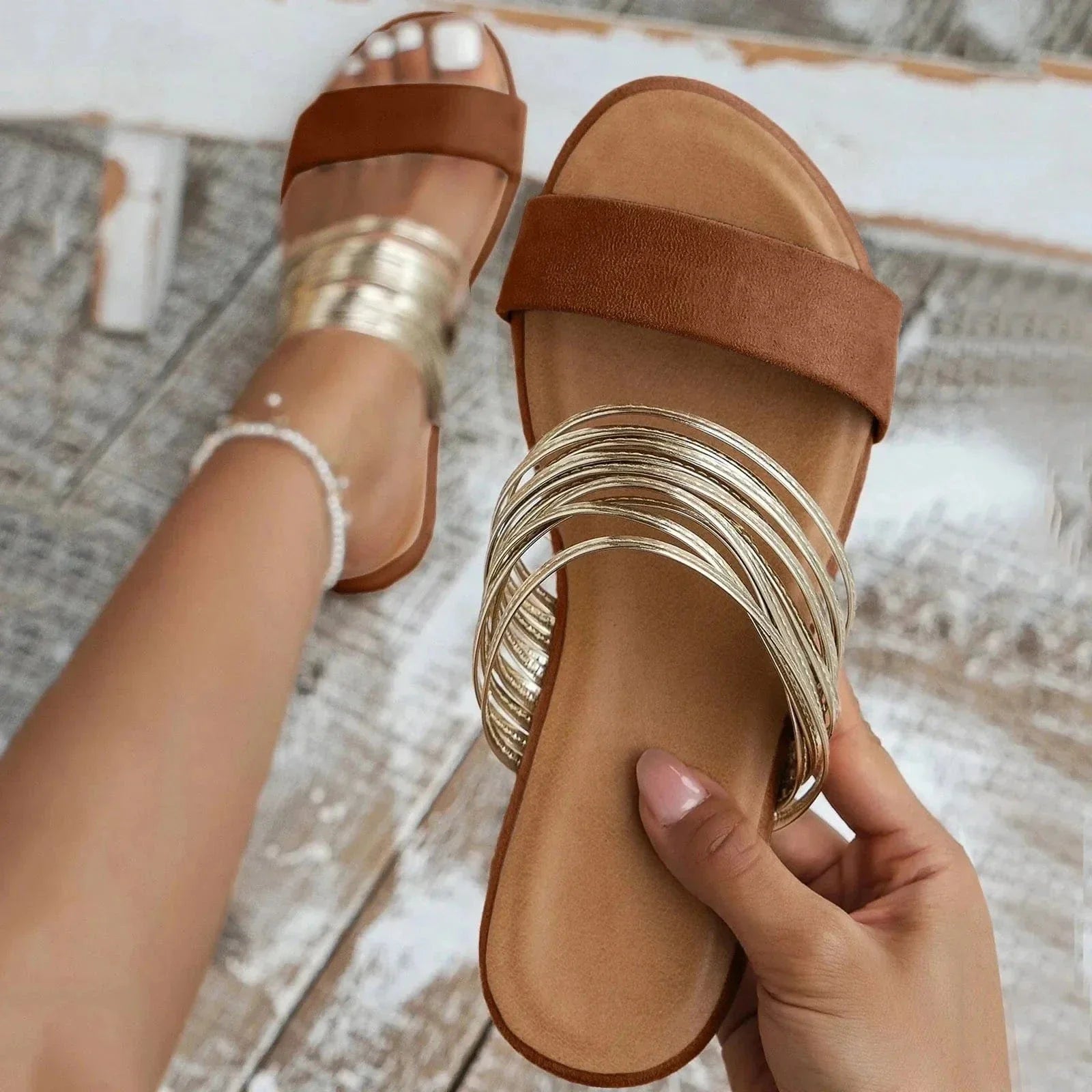 Odessa | Women's Open Toe Slip On Summer Slides