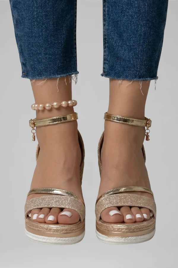 Olive | Women’s Open Toe Ankle Strap Wedges Sandals