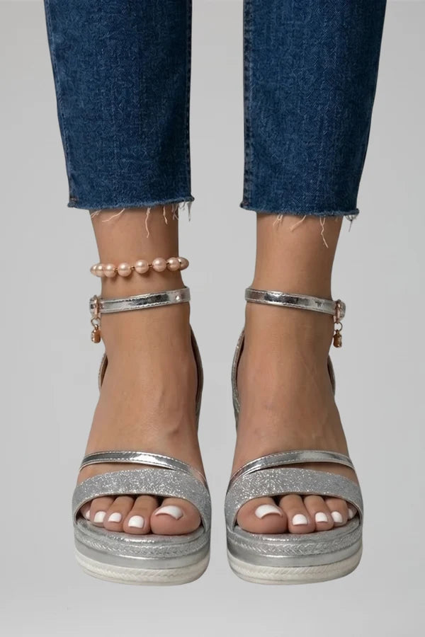 Olive | Women’s Open Toe Ankle Strap Wedges Sandals