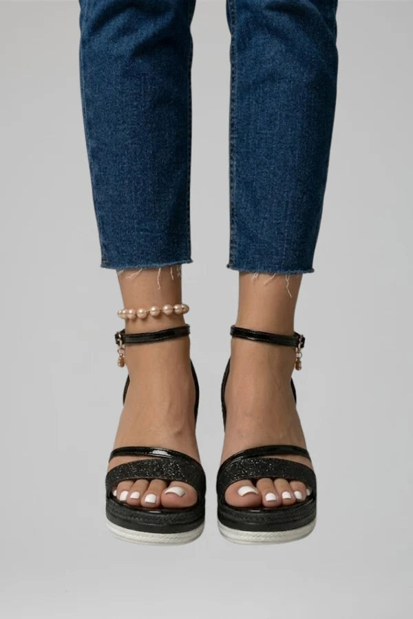 Olive | Women’s Open Toe Ankle Strap Wedges Sandals