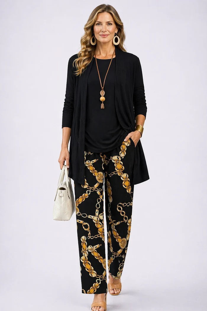 Patience | Women's Floral Long Sleeve Straight Leg Three Piece Set