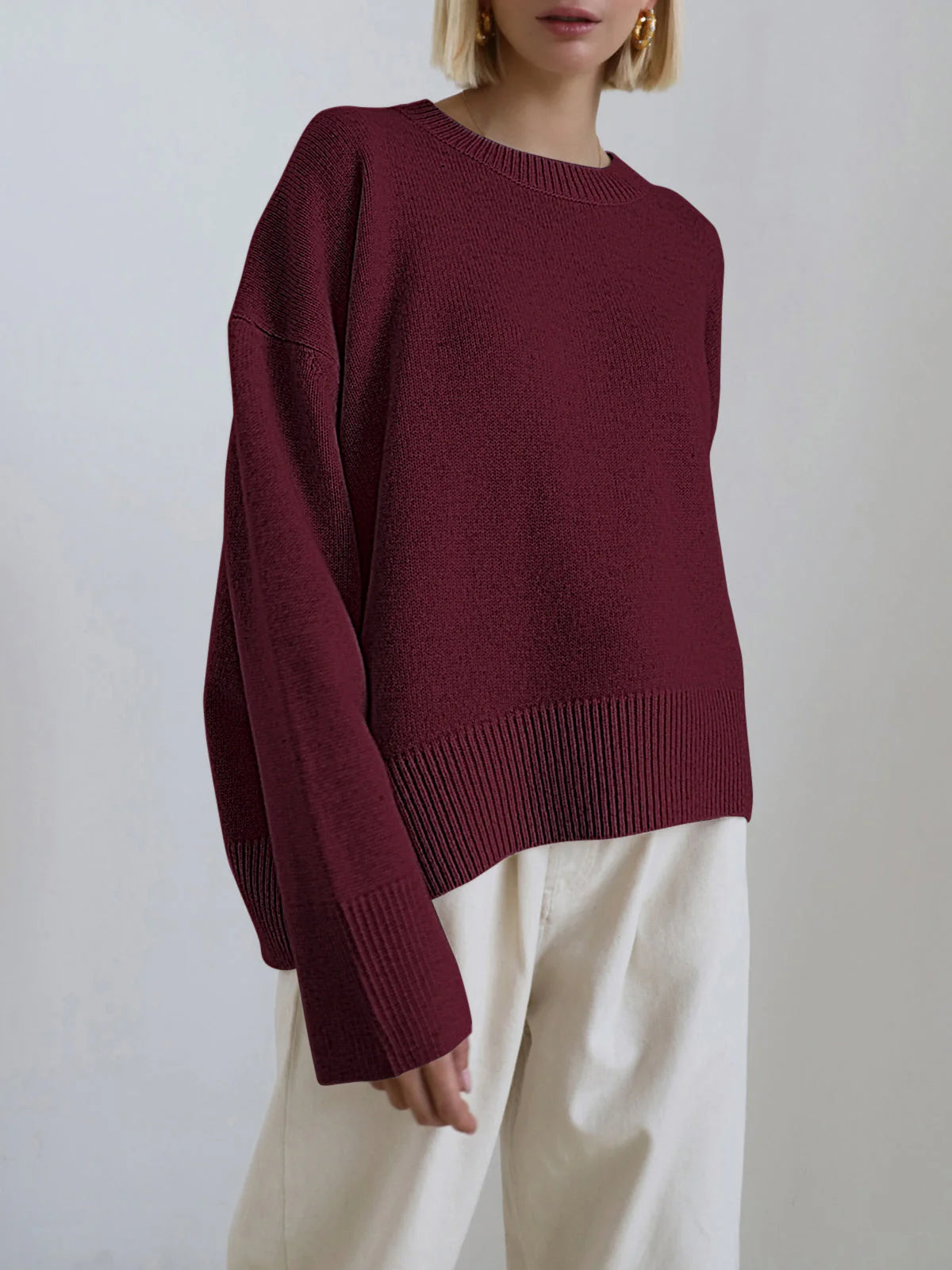 Paula | Women's Oversized Crew Neck Long Sleeve Sweater