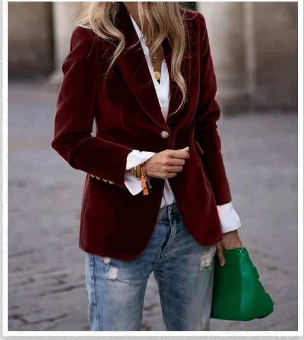 Peggy | Women's Single-Breasted Long Sleeve Buttoned Blazer