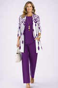 Penny | Women's Long Sleeve Straight Leg Round Neck Three Piece Set