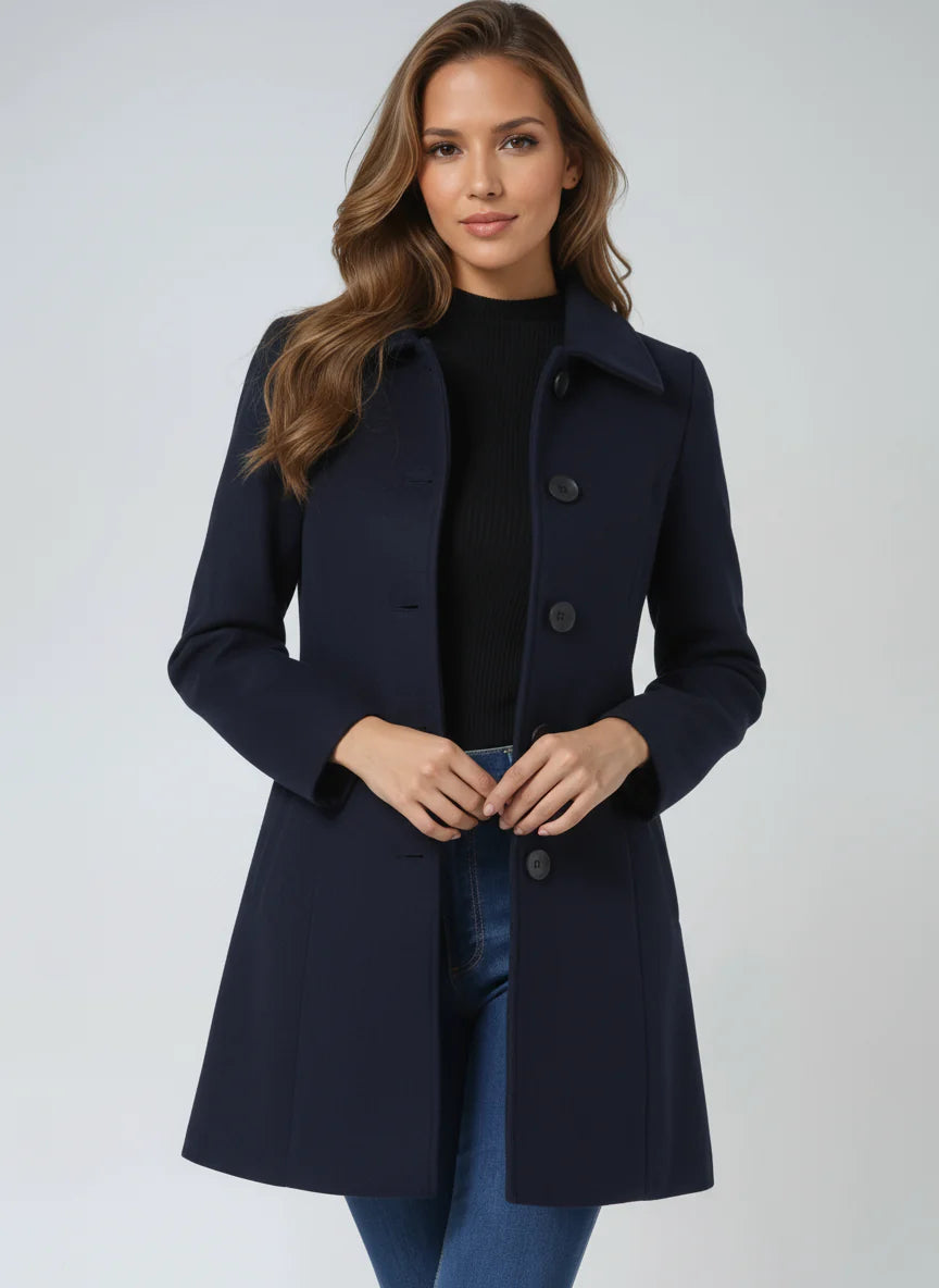 Phyllis | Women's Single-Breasted Front Button Trench Coat