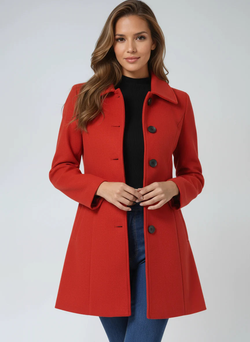 Phyllis | Women's Single-Breasted Front Button Trench Coat