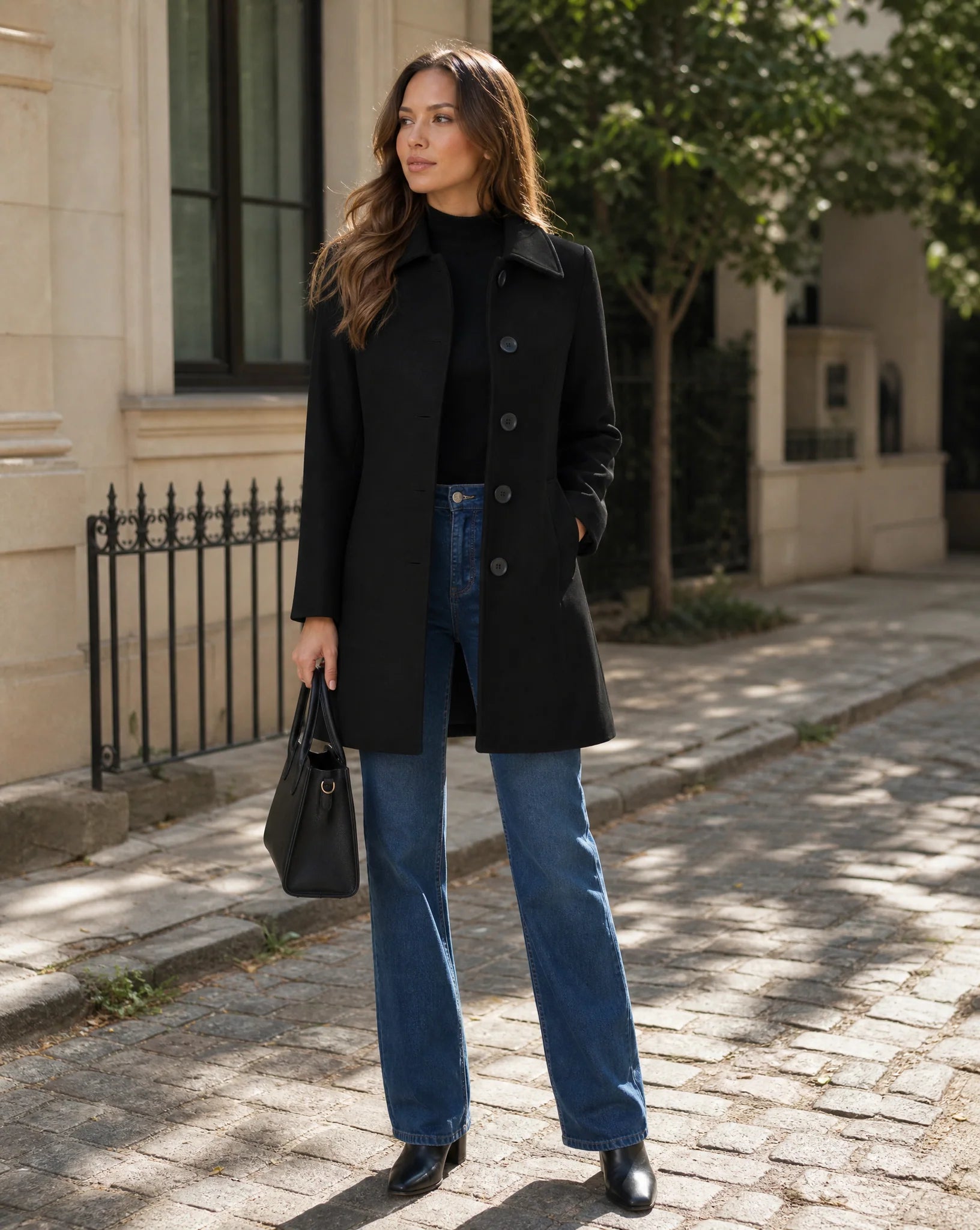 Phyllis | Women's Single-Breasted Front Button Trench Coat