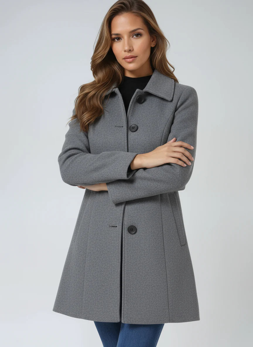 Phyllis | Women's Single-Breasted Front Button Trench Coat
