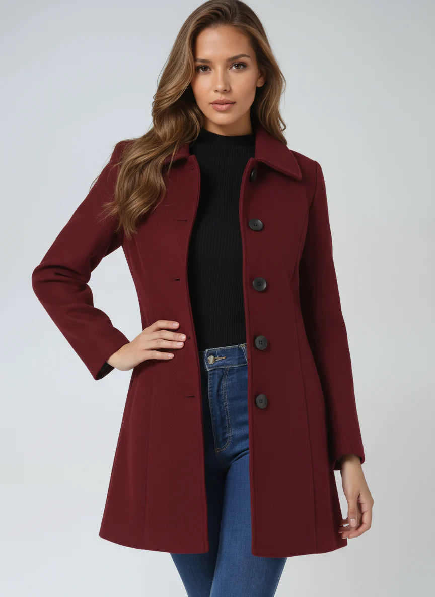 Phyllis | Women's Single-Breasted Front Button Trench Coat