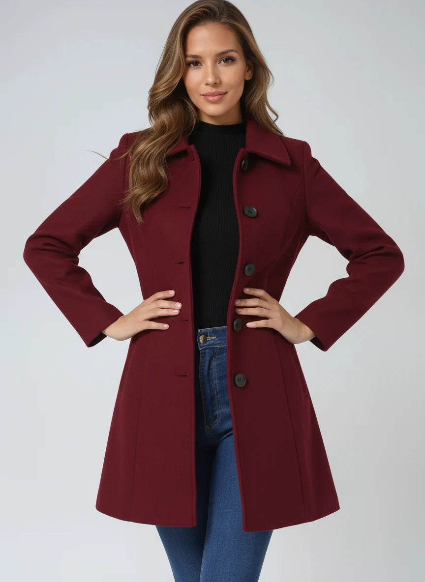 Phyllis | Women's Single-Breasted Front Button Trench Coat
