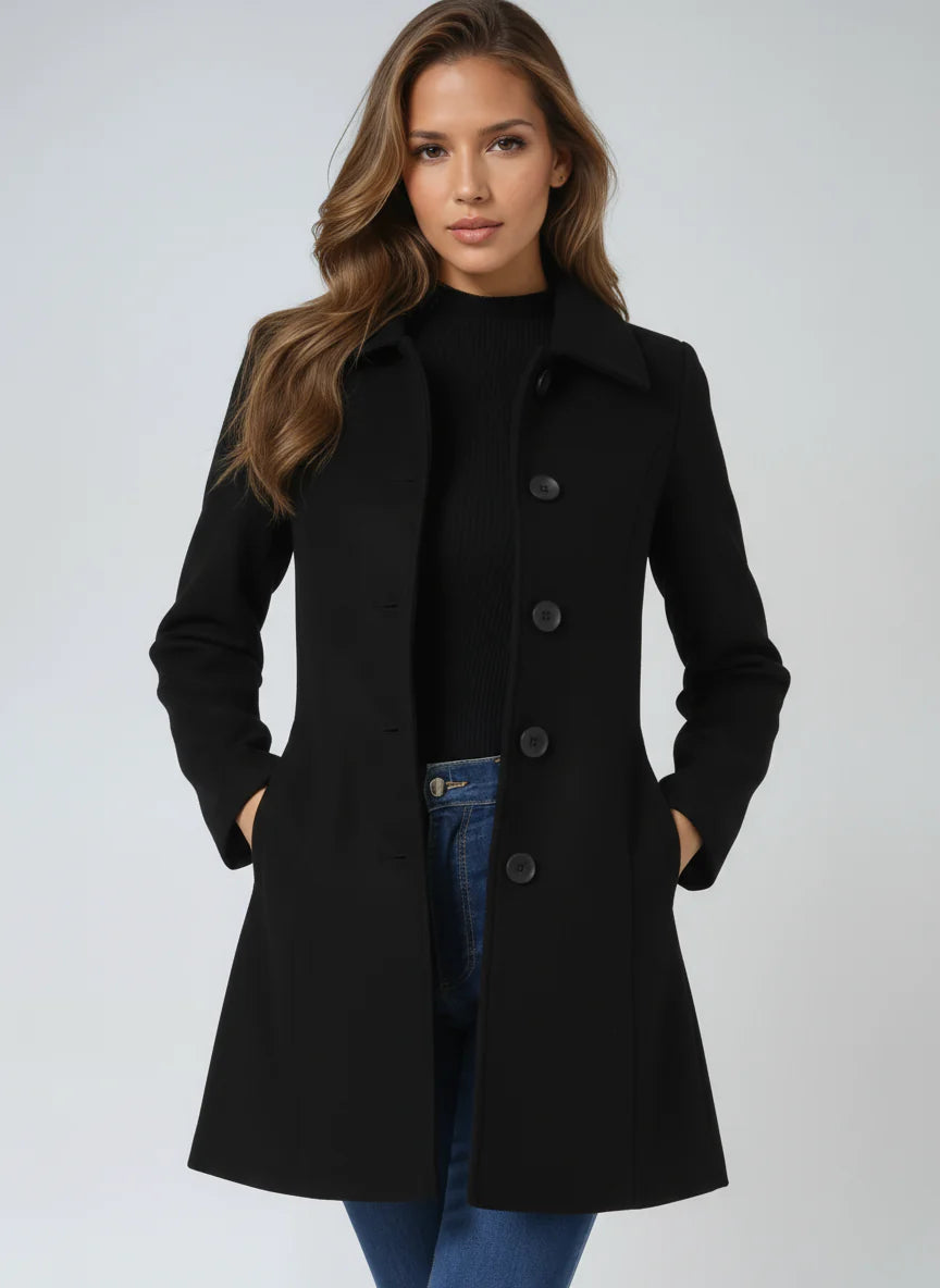 Phyllis | Women's Single-Breasted Front Button Trench Coat
