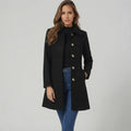 Portia | Women’s Collared Single Breasted Mid Length Coat