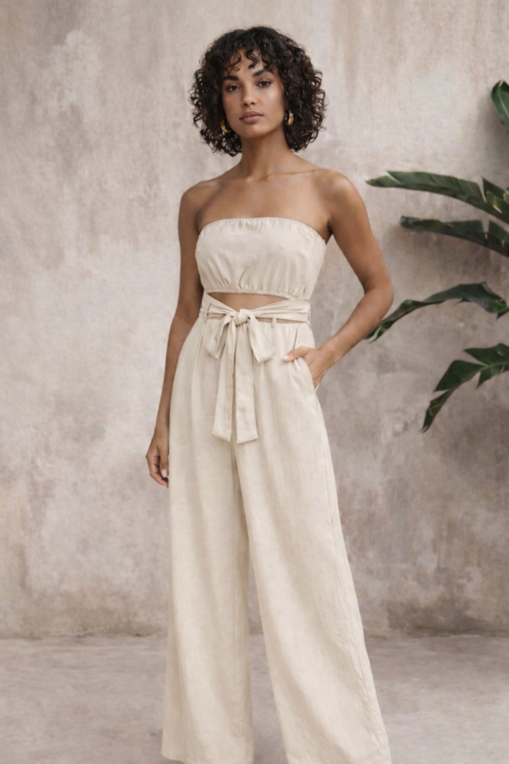 Rachel | Women’s Strapless Wide Leg Summer Jumpsuit