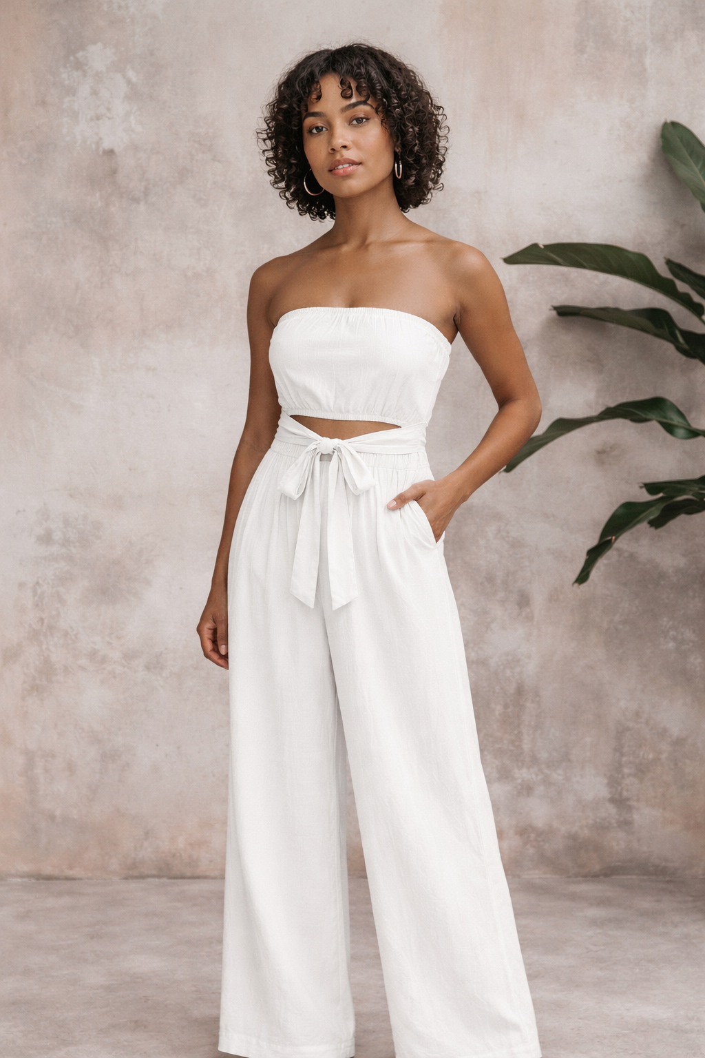 Rachel | Women’s Strapless Wide Leg Summer Jumpsuit