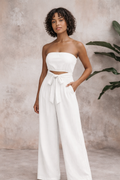 Rachel | Women’s Strapless Wide Leg Summer Jumpsuit