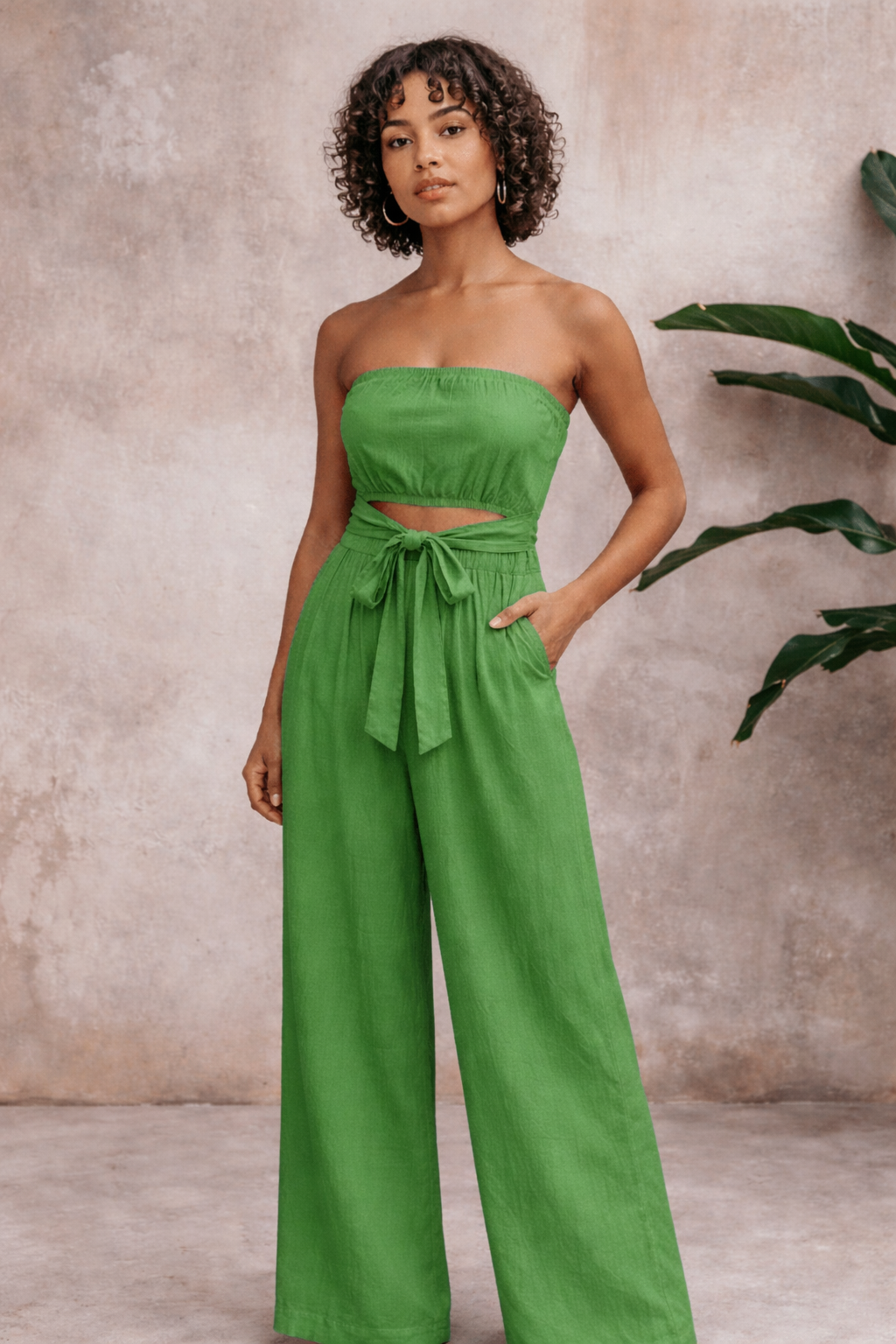 Rachel | Women’s Strapless Wide Leg Summer Jumpsuit
