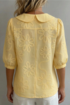 Regina | Women's Floral Pattern Button Front Collared Blouse