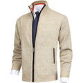 Reuben | Men’s Long Sleeve Zip Front Collared Cardigan