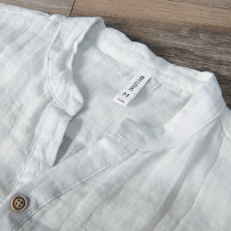 Robert | Men’s Short Sleeve Half Button Summer Shirt