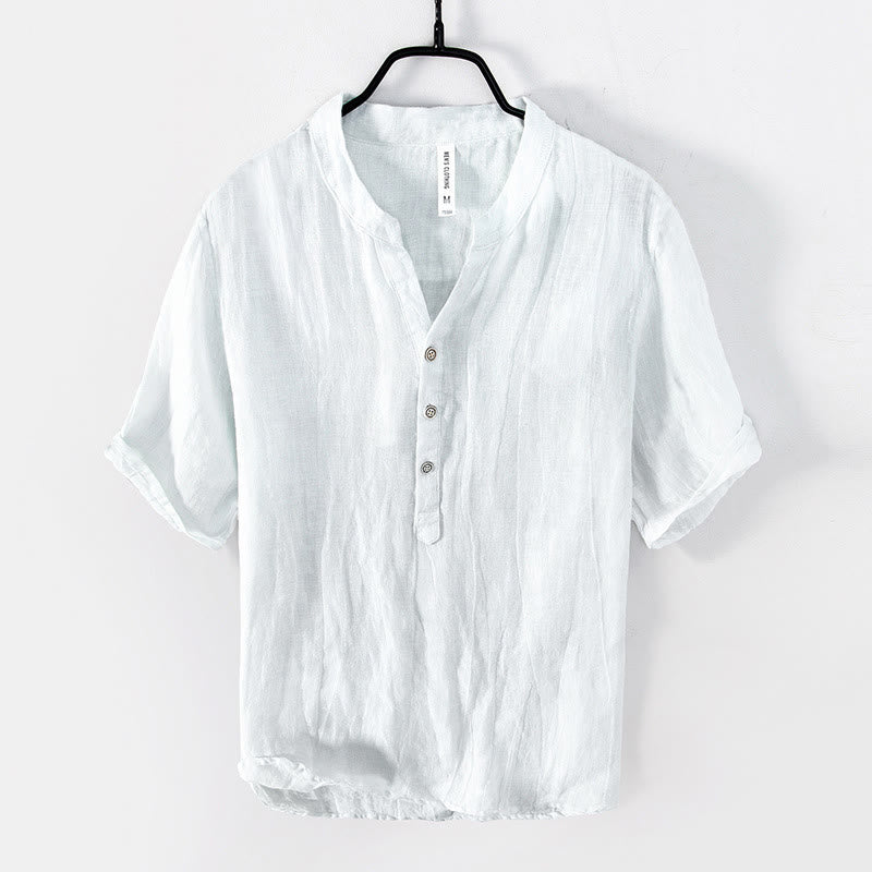 Robert | Men’s Short Sleeve Half Button Summer Shirt