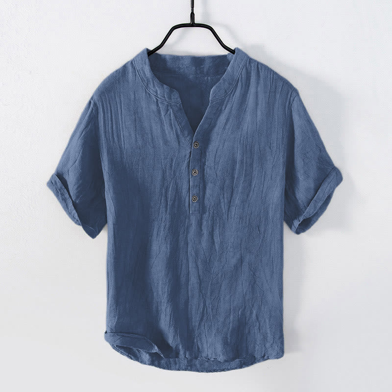 Robert | Men’s Short Sleeve Half Button Summer Shirt