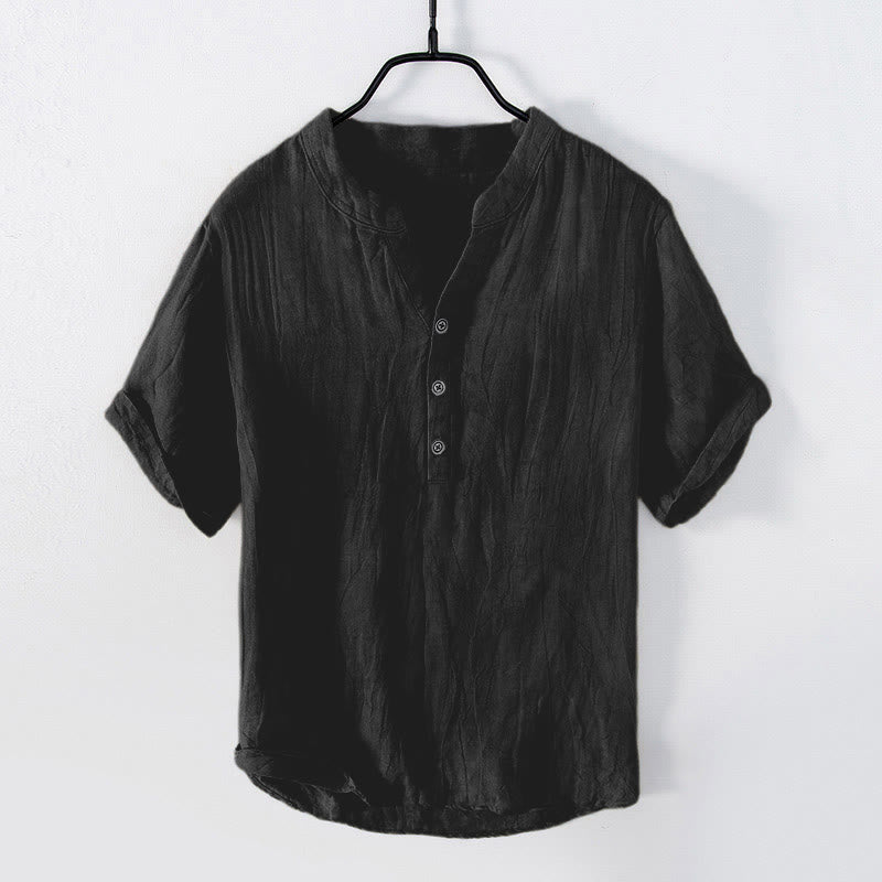 Robert | Men’s Short Sleeve Half Button Summer Shirt