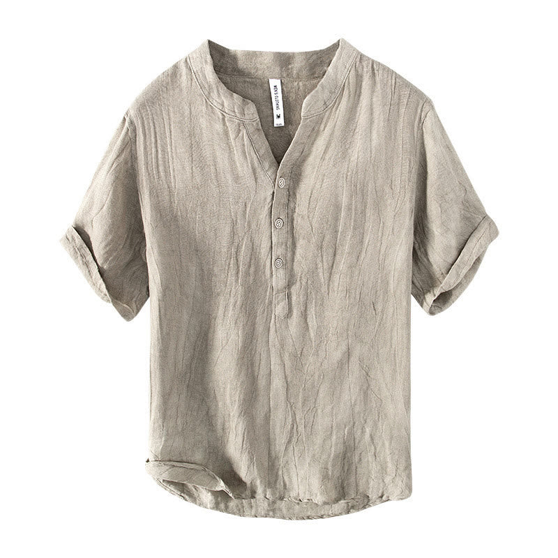 Robert | Men’s Short Sleeve Half Button Summer Shirt