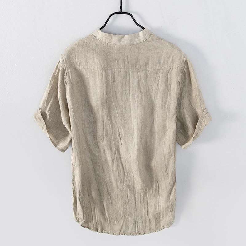 Robert | Men’s Short Sleeve Half Button Summer Shirt