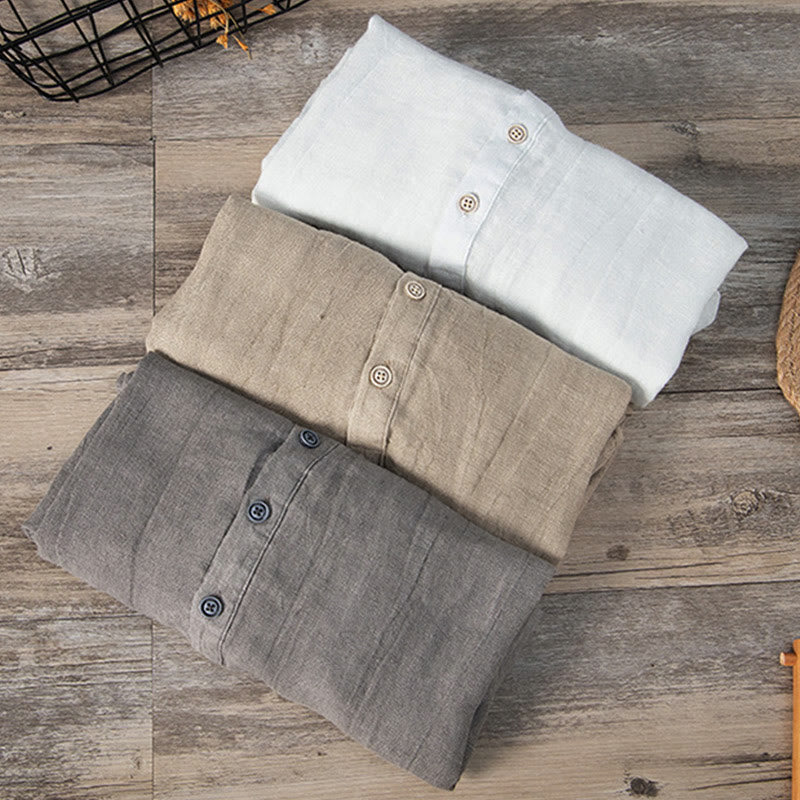 Robert | Men’s Short Sleeve Half Button Summer Shirt