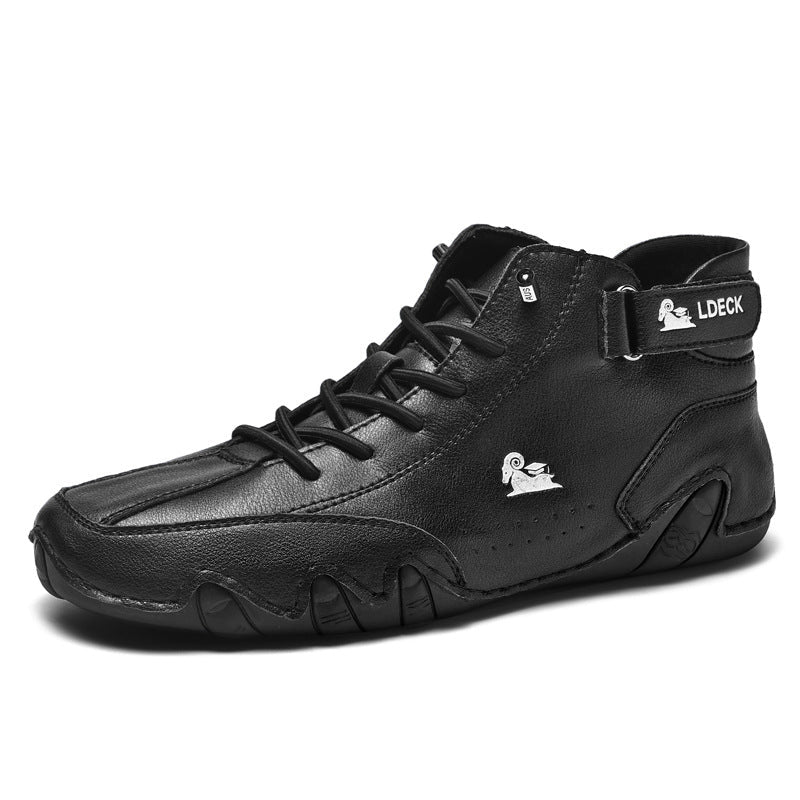 Roberto | Men’s Buckle Strap Lace Up Round Toe Walking Shoes