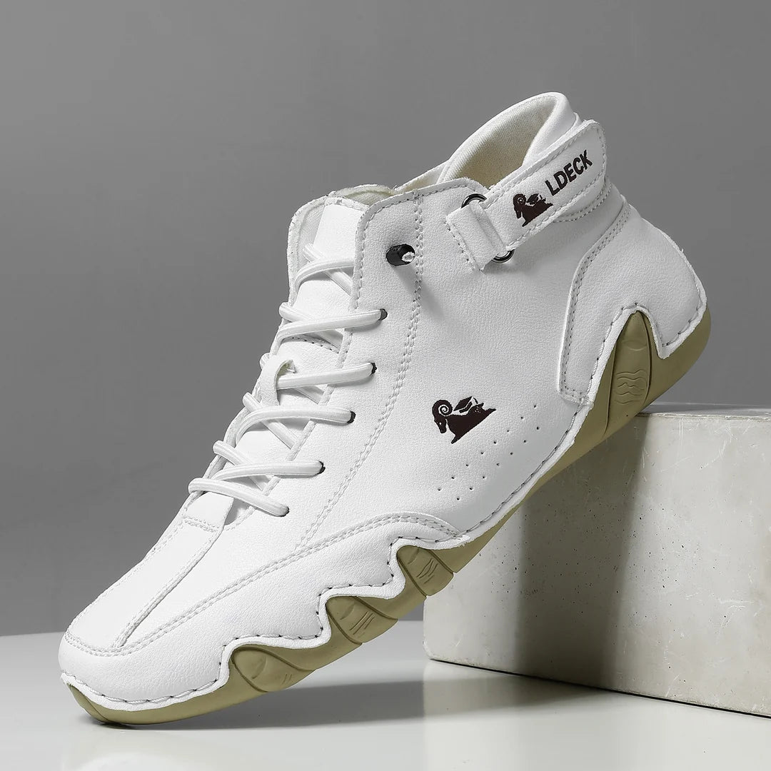 Roberto | Men’s Buckle Strap Lace Up Round Toe Walking Shoes