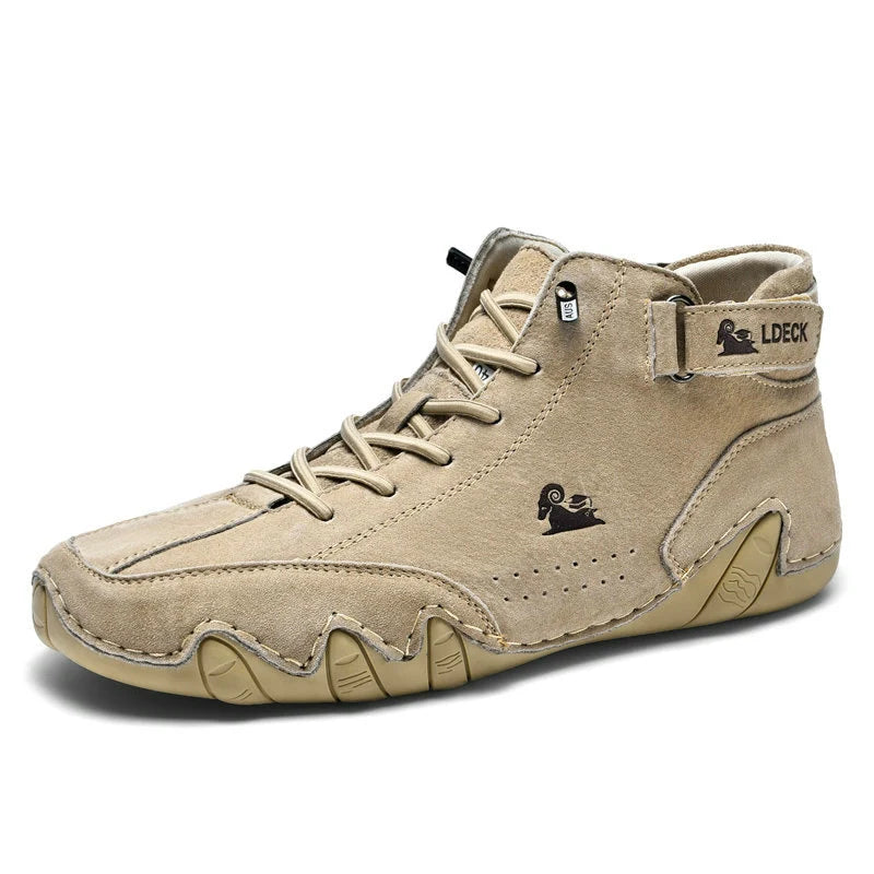 Roberto | Men’s Buckle Strap Lace Up Round Toe Walking Shoes