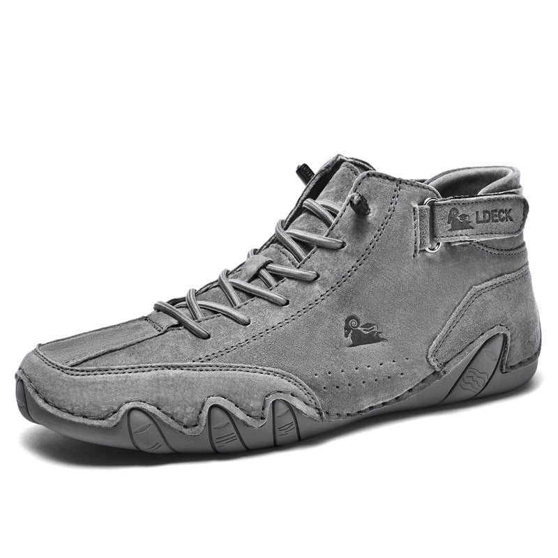 Roberto | Men’s Buckle Strap Lace Up Round Toe Walking Shoes