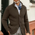 Roman | Men’s Mesh Button Front Long Sleeve Knit Cardigan