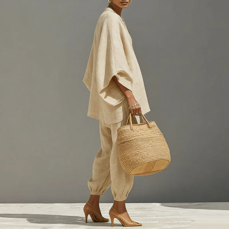 Rosanne | Women's Batwing Sleeve Tapered Leg Two Piece Set