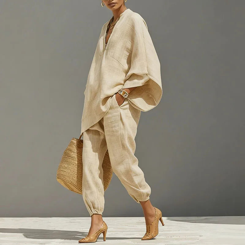 Rosanne | Women's Batwing Sleeve Tapered Leg Two Piece Set