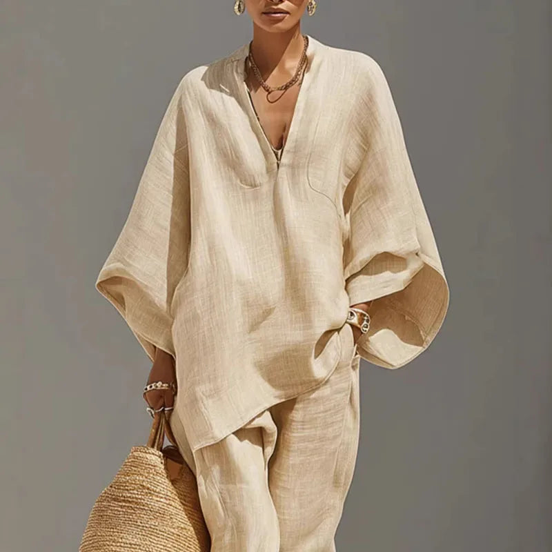 Rosanne | Women's Batwing Sleeve Tapered Leg Two Piece Set