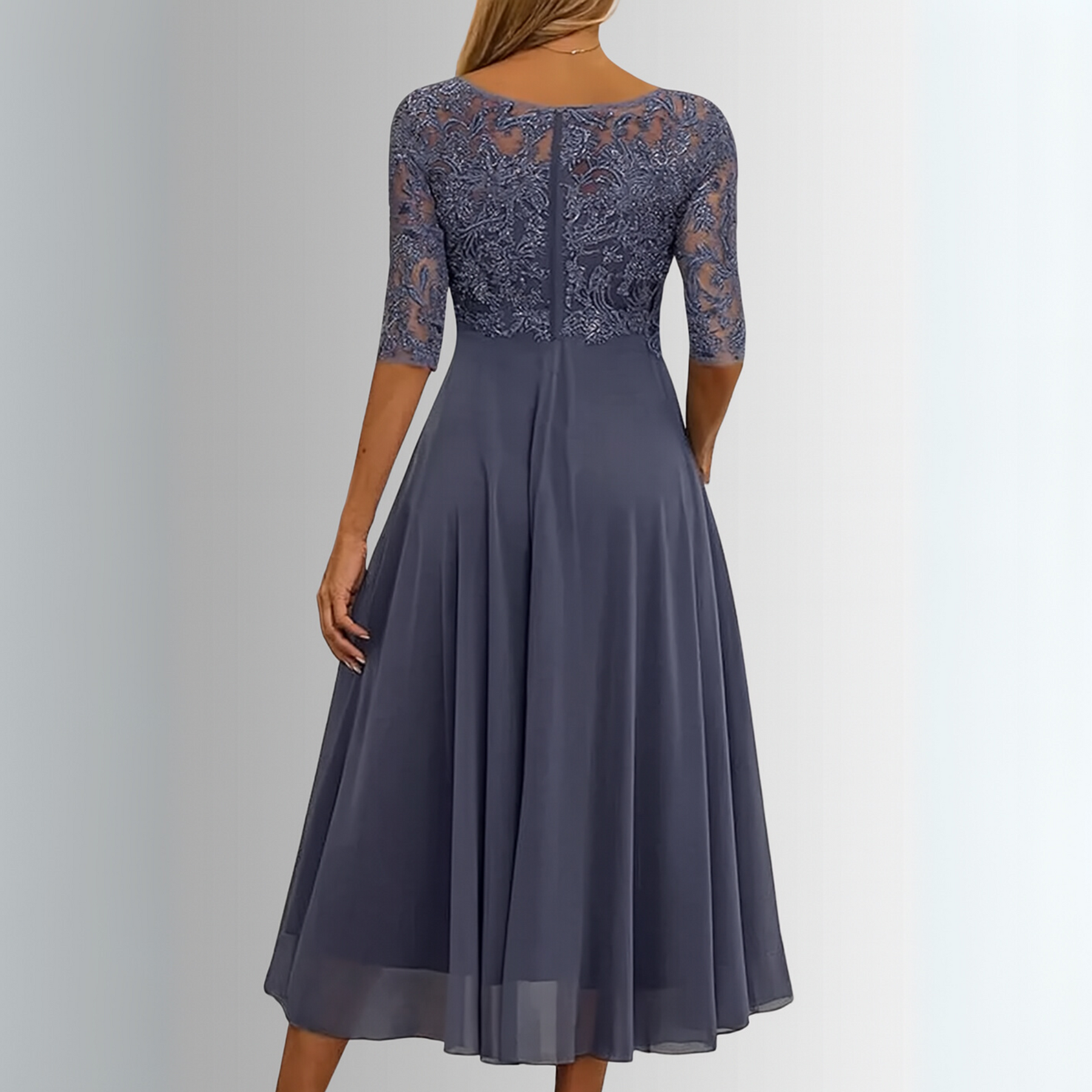 Samantha | Women’s Short Sleeve Wedding Guest Midi Dress