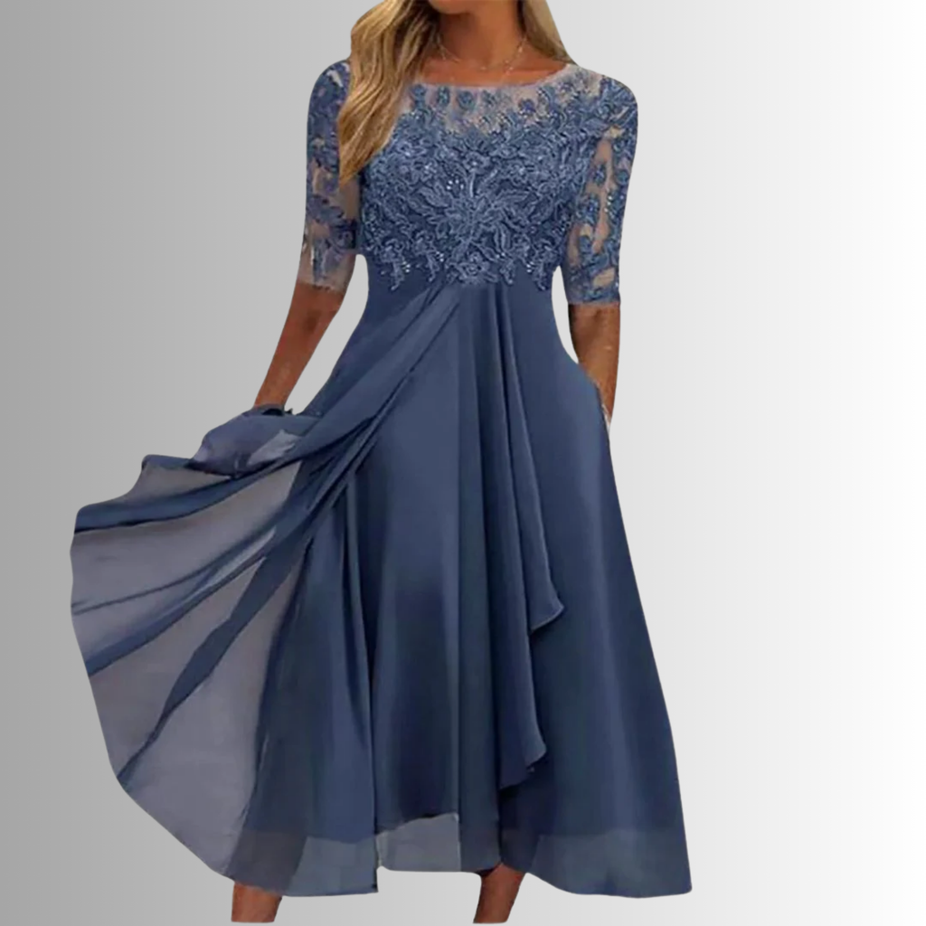 Samantha | Women’s Short Sleeve Wedding Guest Midi Dress