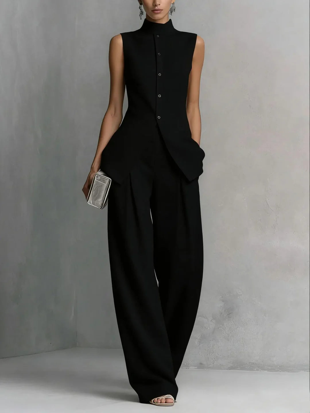 Sandy | Women's Mock Neck High Waisted Two Piece Set