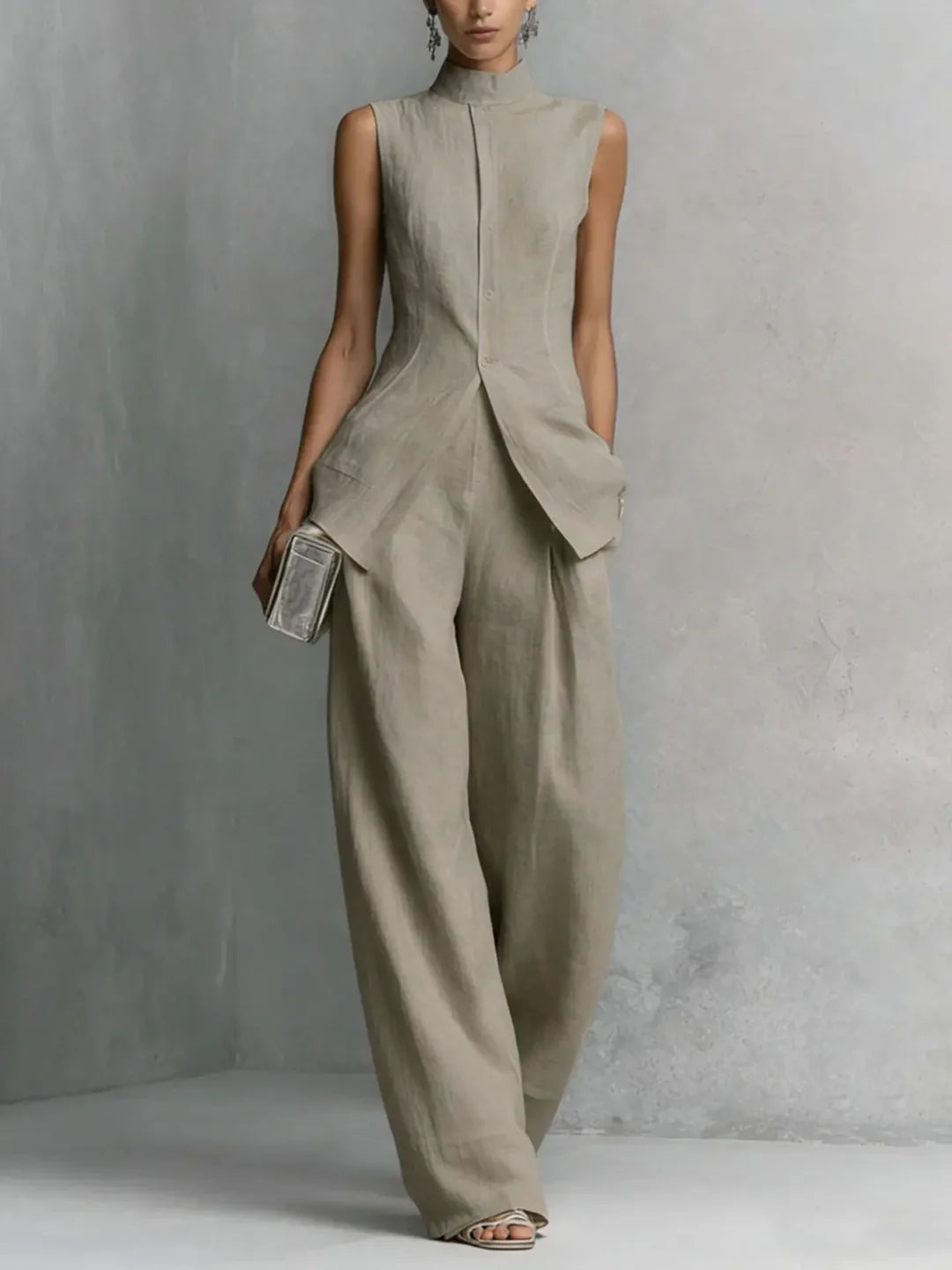 Sandy | Women's Mock Neck High Waisted Two Piece Set