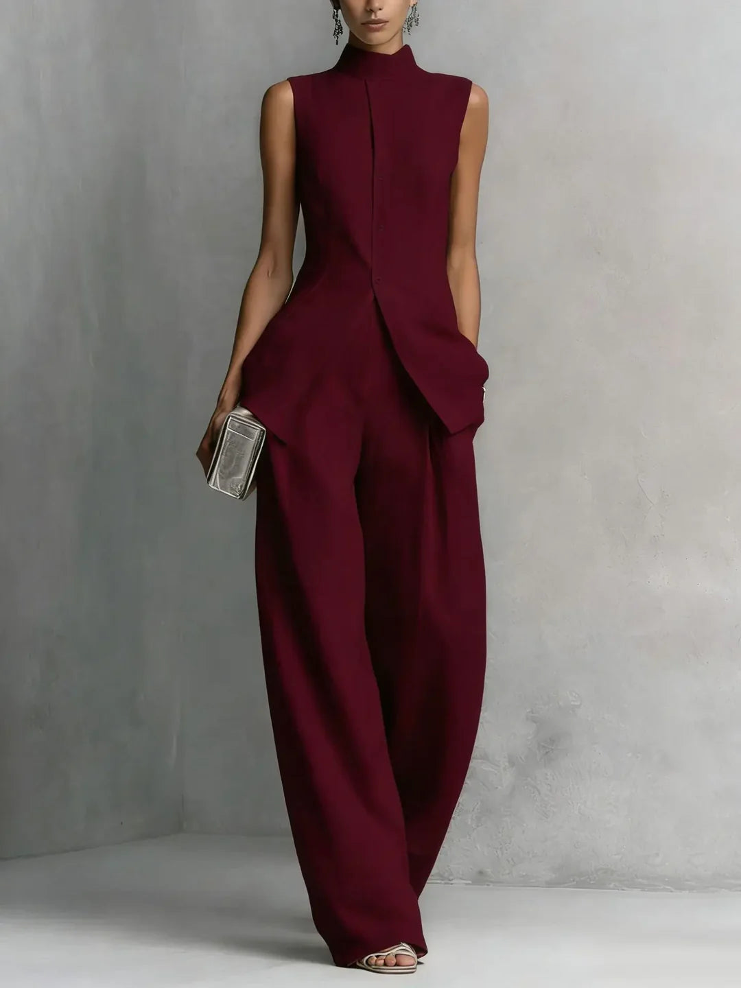 Sandy | Women's Mock Neck High Waisted Two Piece Set