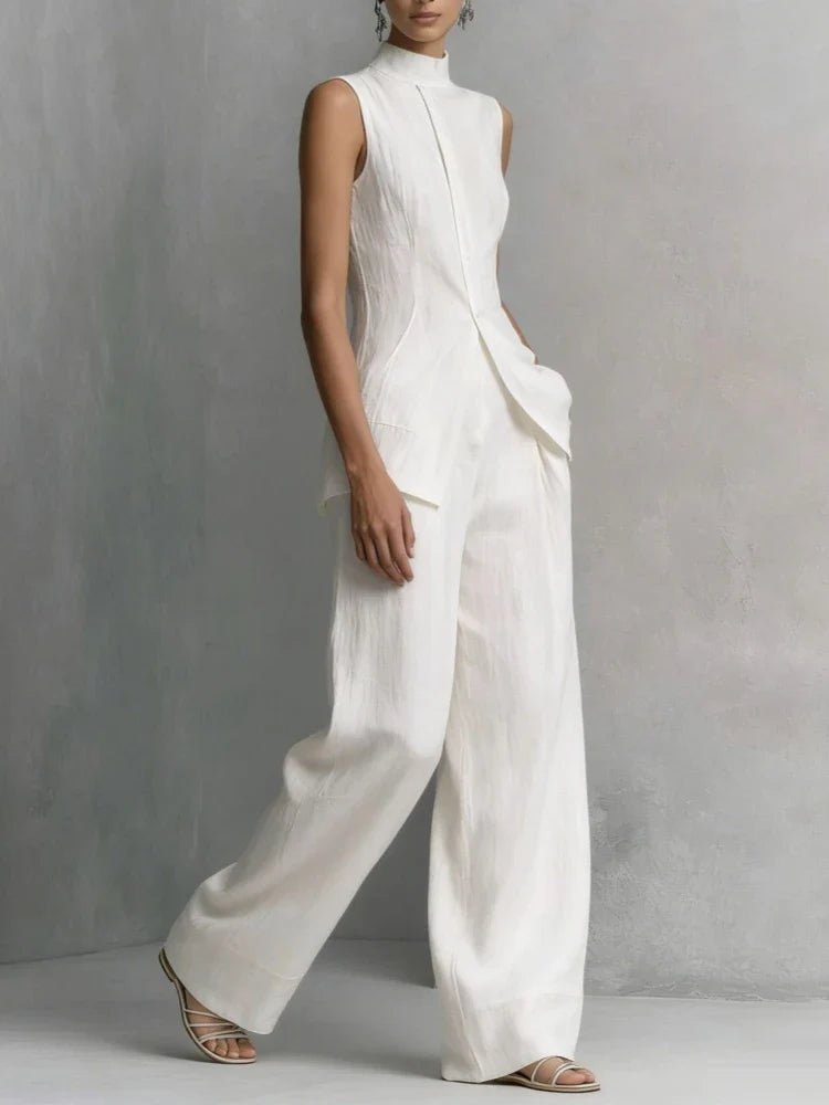 Sandy | Women's Mock Neck High Waisted Two Piece Set
