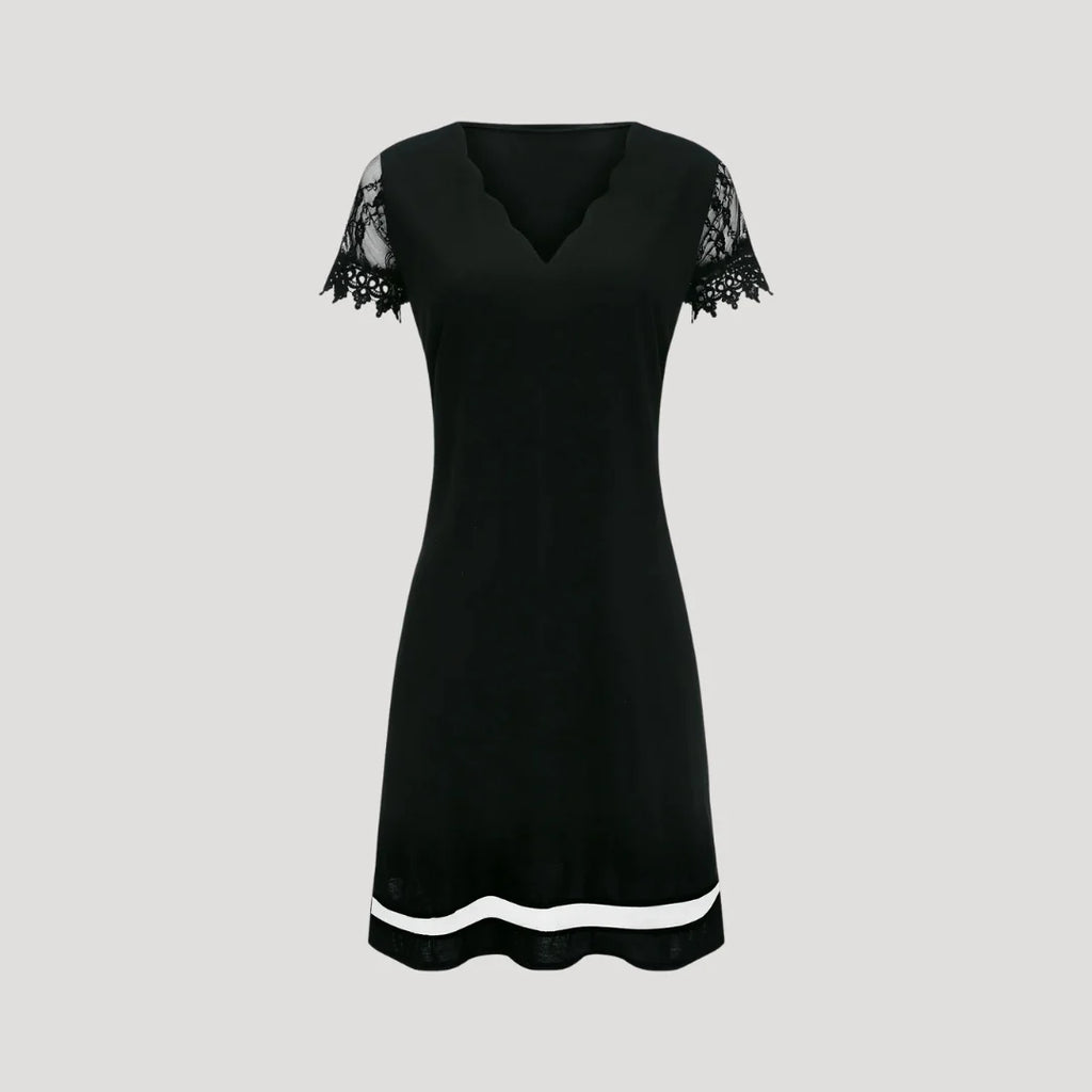Sarah | Women's V Neck Cap Sleeve Mini Dress