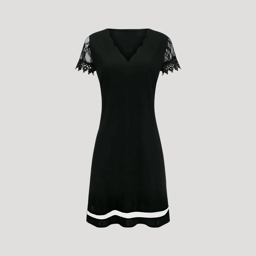 Sarah | Women's V Neck Cap Sleeve Mini Dress