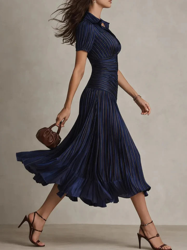 Sherri | Women's Pleated Short Sleeve Wedding Guest Dress