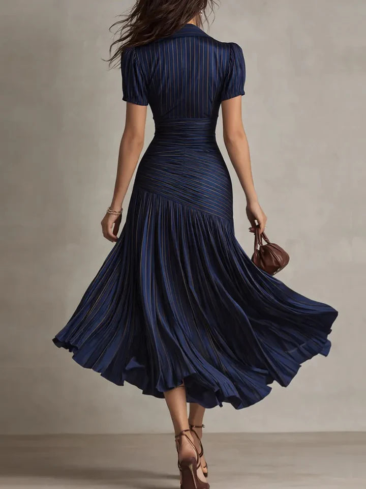 Sherri | Women's Pleated Short Sleeve Wedding Guest Dress