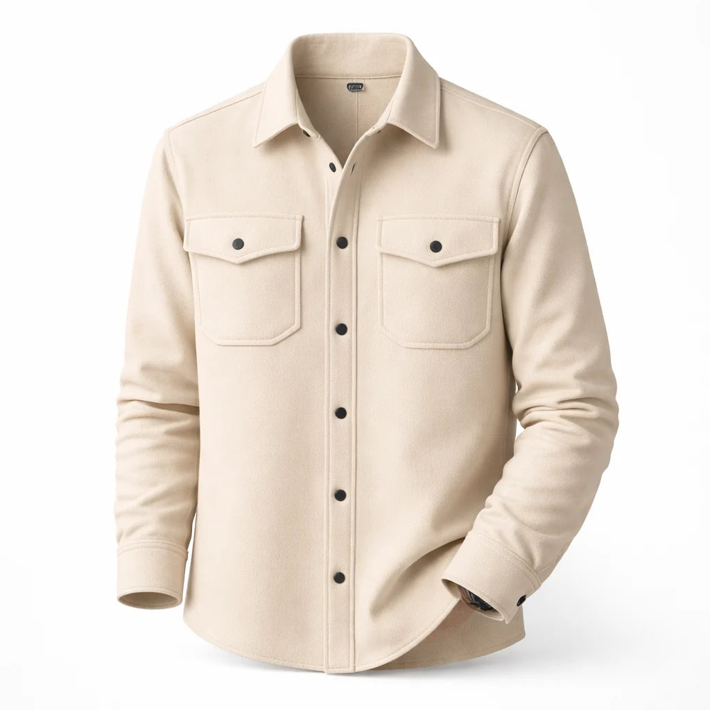 Spencer | Men’s Long Sleeve Collared Button Front Pockets Shirt