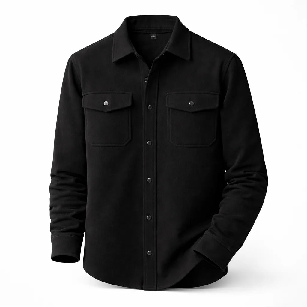 Spencer | Men’s Long Sleeve Collared Button Front Pockets Shirt