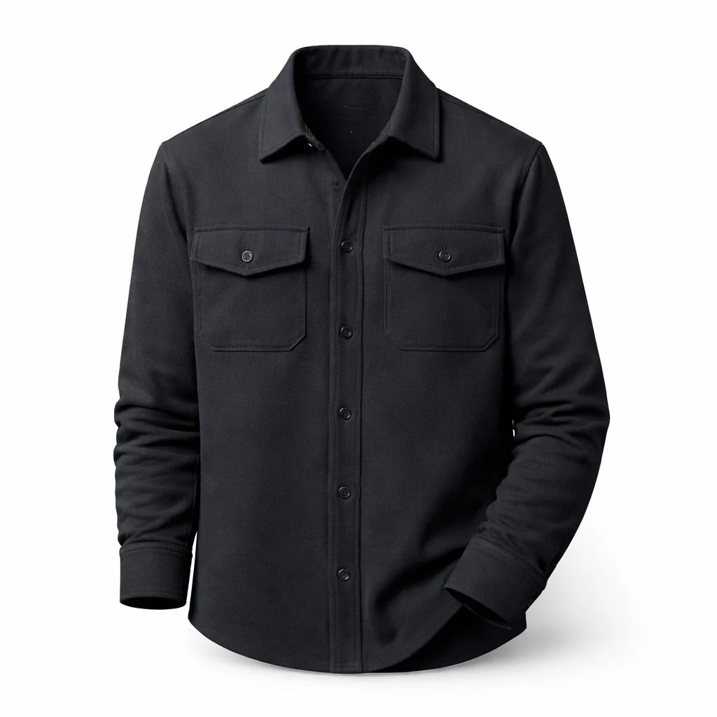 Spencer | Men’s Long Sleeve Collared Button Front Pockets Shirt
